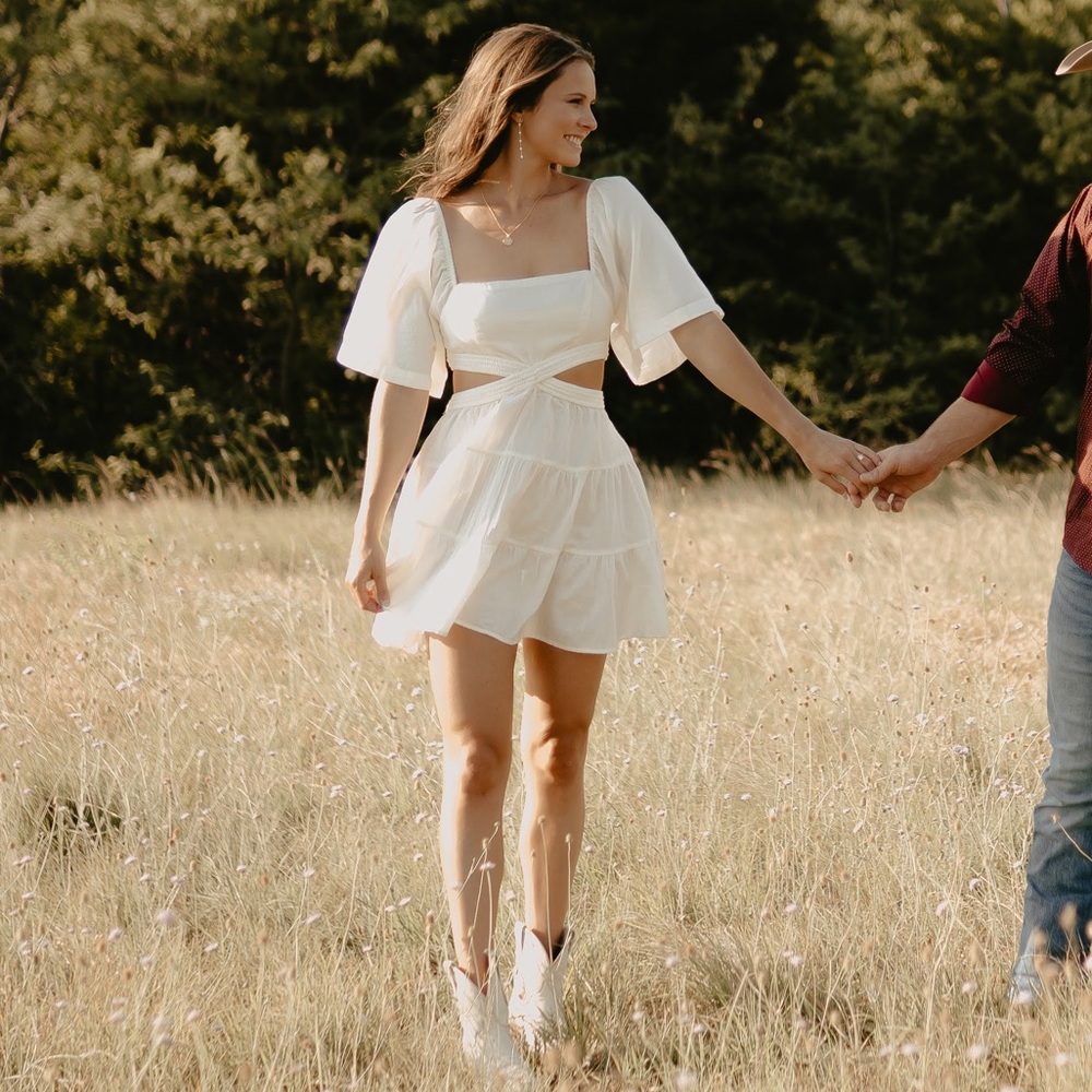 Free People Cream Mini Dress